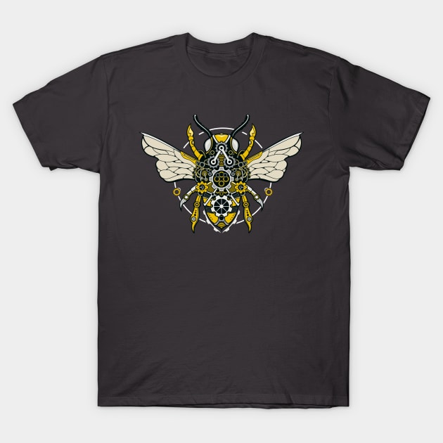 Steampunk Bee Bot T-Shirt by machmigo